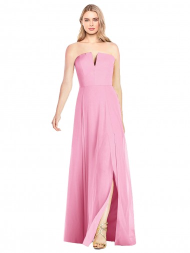 Long Sleeveless Soft Chiffon Hot Pink Trumpet Semi Formal Evening Dress for Sale