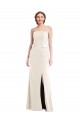Long Sleeveless Stretch Crepe Ivory Strapless Trumpet Semi Formal Evening Dress