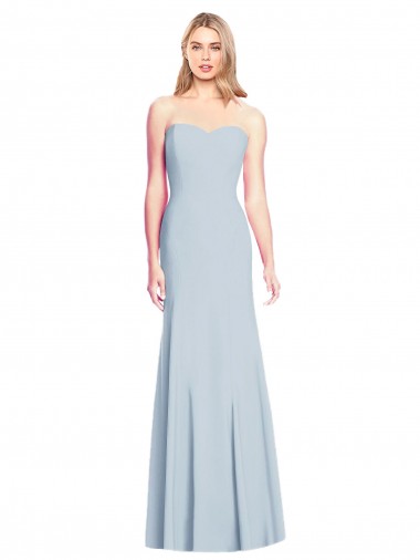 Long Sleeveless Stretch Crepe Light Sky Blue Sweetheart Trumpet Formal Dress for Sale