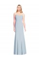 Long Sleeveless Stretch Crepe Light Sky Blue Sweetheart Trumpet Formal Dress