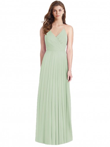 Long Cold Shoulder Soft Chiffon Sage Trumpet Semi Formal Evening Dress for Sale