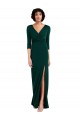 Long Long Sleeves Spandex Dark Green Trumpet Formal Evening Dress