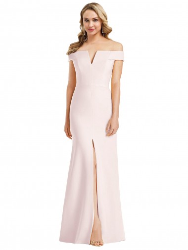 Long Sleeveless Stretch Crepe Pink Trumpet Evening Dress for Sale