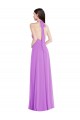 Long Sleeveless Soft Chiffon Violet A-Line Formal Evening Dress