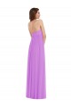 Long Sleeveless Soft Chiffon Violet A-Line Semi Formal Evening Dress