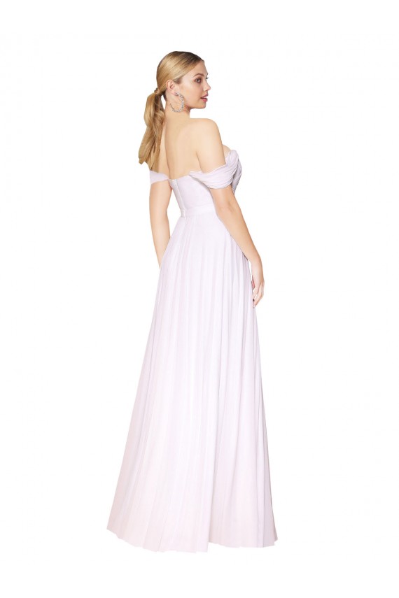 Long Sleeveless Soft Chiffon White A-Line Formal Evening Dress