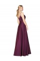 Long Sleeveless Stretch Crepe Wild Berry A-Line Formal Evening Dress
