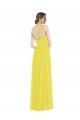 Long Sleeveless Soft Chiffon Yellow A-Line Semi Formal Evening Dress